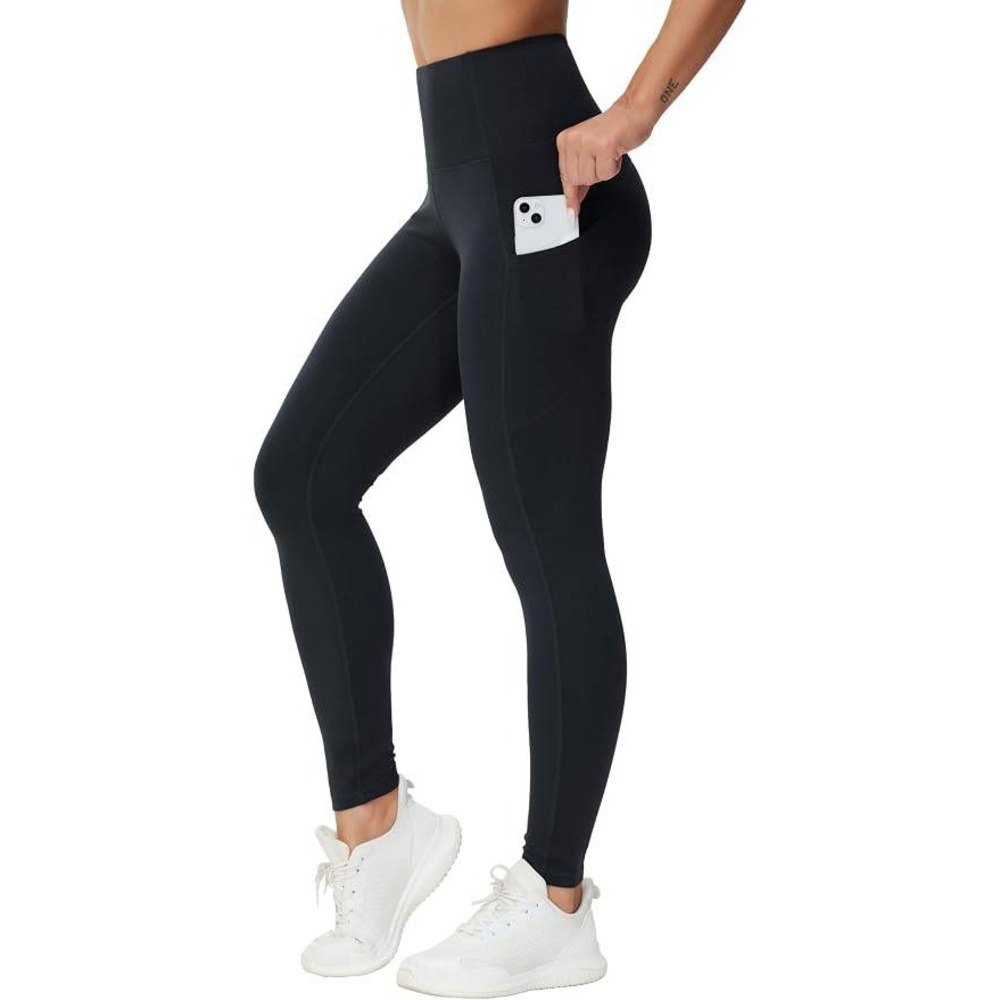 MSRP $37 THE GYM PEOPLE Women's L Thick High Waist Yoga Pants with Pockets
